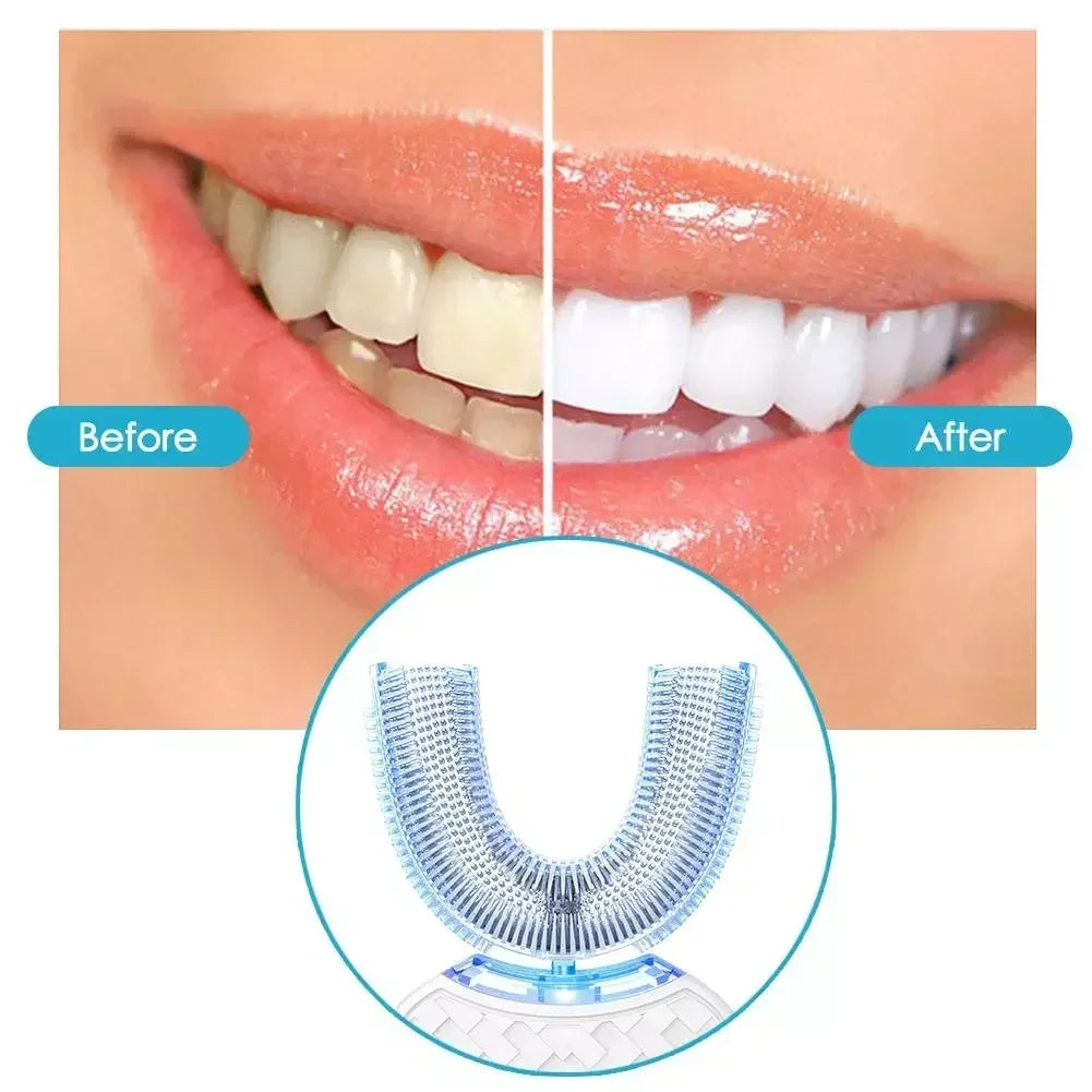 Ultrasonic Electric Toothbrush For Adults, Automatic Toothbrush U-Shaped with Teeth Whitening IPX7/ Waterproof