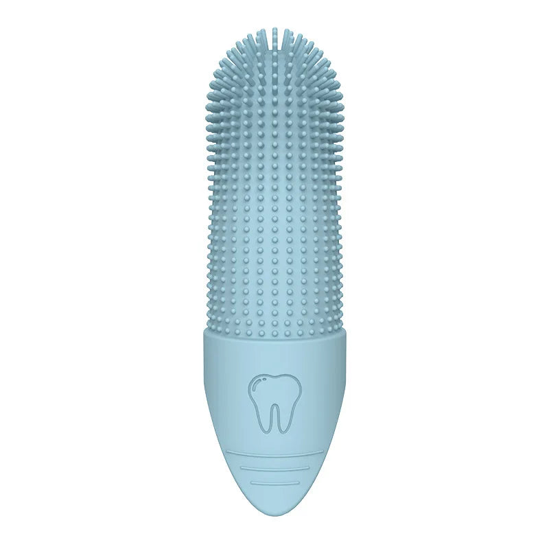 360° Cleaning, Food Grade Silicone Finger Toothbrush for Dogs & Cats Dental Care