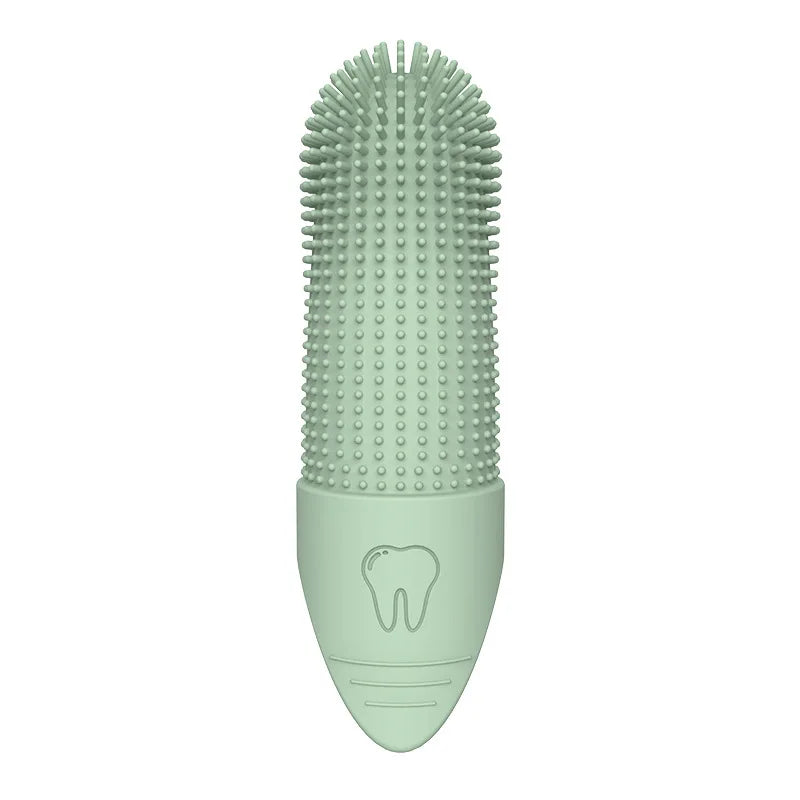 360° Cleaning, Food Grade Silicone Finger Toothbrush for Dogs & Cats Dental Care