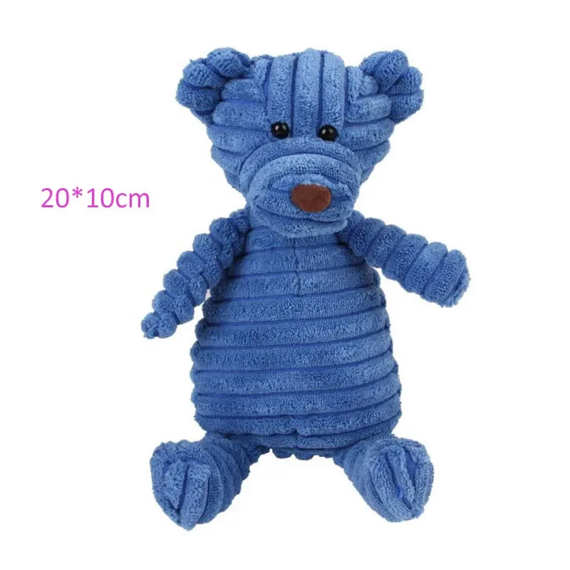 Plush High-Quality Dog Toy, Animal Shaped Bite Resistant Squeaky Corduroy Dog Toys