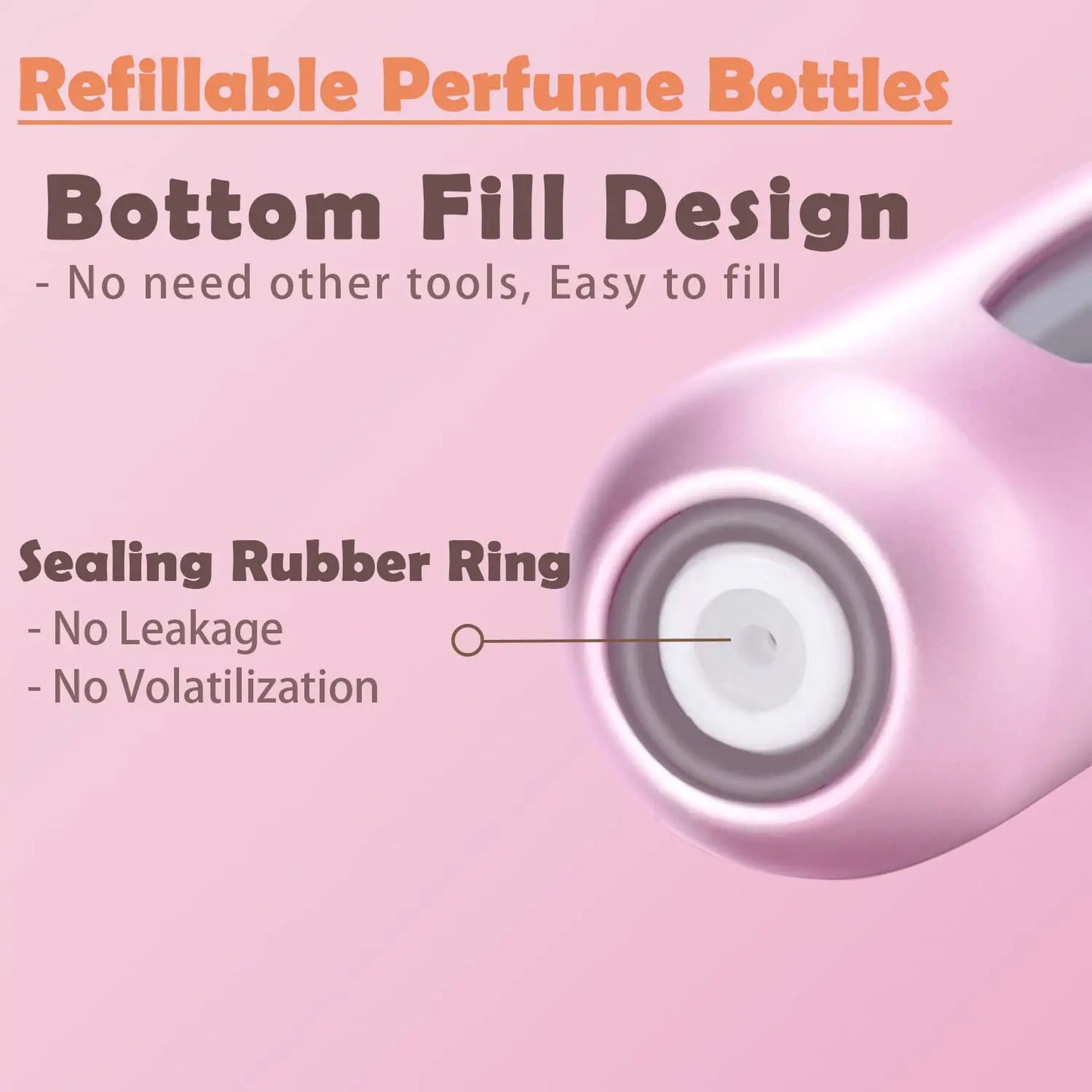 Portable Travel 5ml Bottom Charge Perfume Refillable Bottle Liquid Container For Cosmetics Spray Bottling Dispenser Press Head