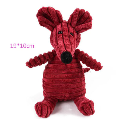 Plush High-Quality Dog Toy, Animal Shaped Bite Resistant Squeaky Corduroy Dog Toys