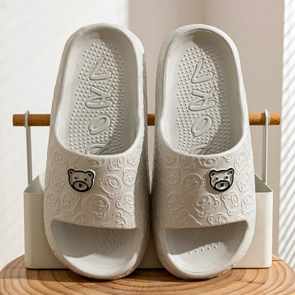 Soft Cartoon Bear Slides/ Bathroom Anti-slip grip.