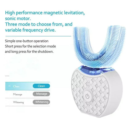 Ultrasonic Electric Toothbrush For Adults, Automatic Toothbrush U-Shaped with Teeth Whitening IPX7/ Waterproof