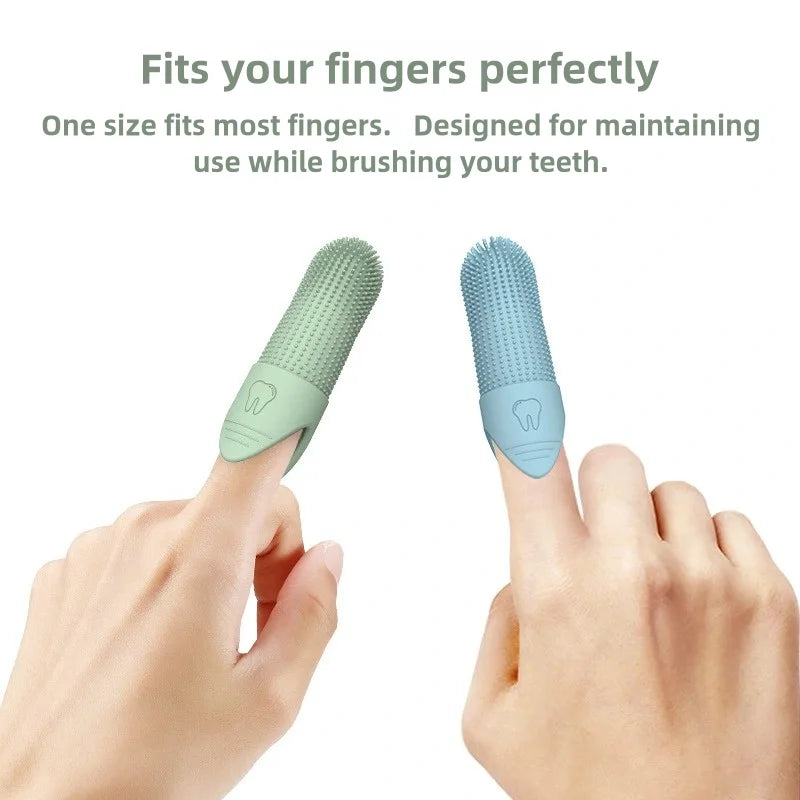 360° Cleaning, Food Grade Silicone Finger Toothbrush for Dogs & Cats Dental Care