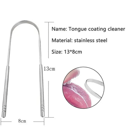 👅 Stainless Steel Tongue Scraper (4 Colors) – Fresh Breath & Oral Hygiene Made Simple