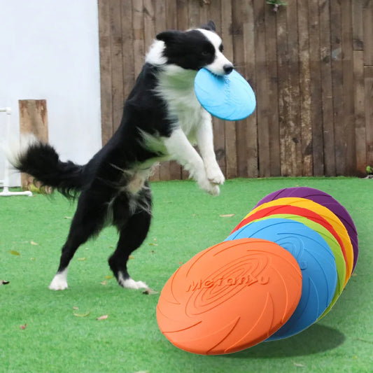 OUZEY Bite Resistant Flying Disc Toys For Dog/ Multifunction Pet Training Toy