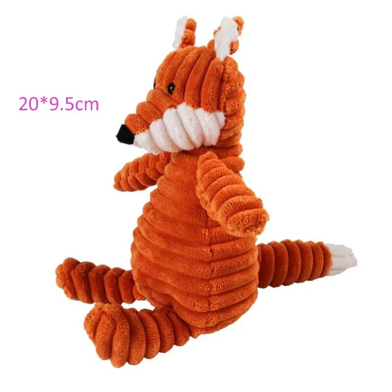Plush High-Quality Dog Toy, Animal Shaped Bite Resistant Squeaky Corduroy Dog Toys