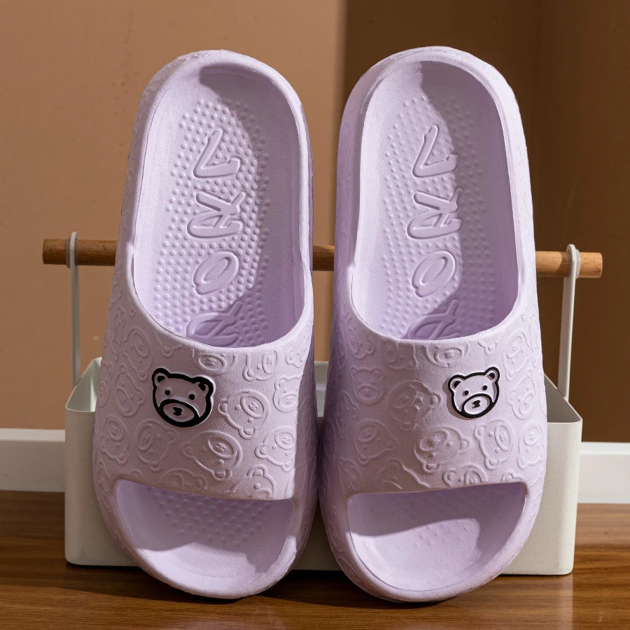 Soft Cartoon Bear Slides/ Bathroom Anti-slip grip.