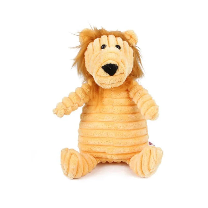Plush High-Quality Dog Toy, Animal Shaped Bite Resistant Squeaky Corduroy Dog Toys