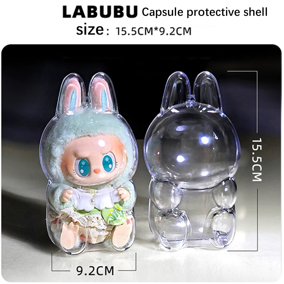 🧸 Transparent Protective Display Cover for Labub V1/V2 Plush Dolls