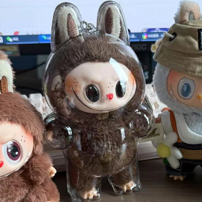 🧸 Transparent Protective Display Cover for Labub V1/V2 Plush Dolls