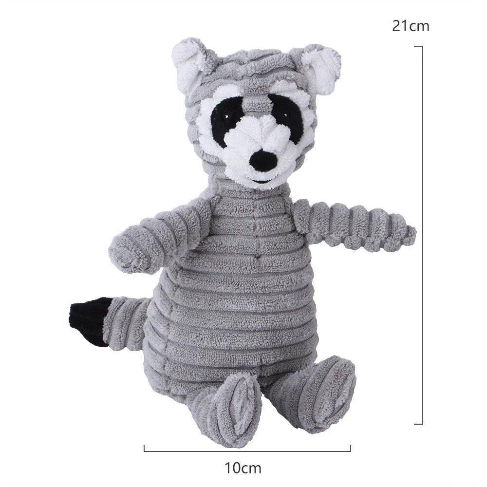 Plush High-Quality Dog Toy, Animal Shaped Bite Resistant Squeaky Corduroy Dog Toys