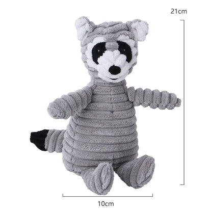 Plush High-Quality Dog Toy, Animal Shaped Bite Resistant Squeaky Corduroy Dog Toys