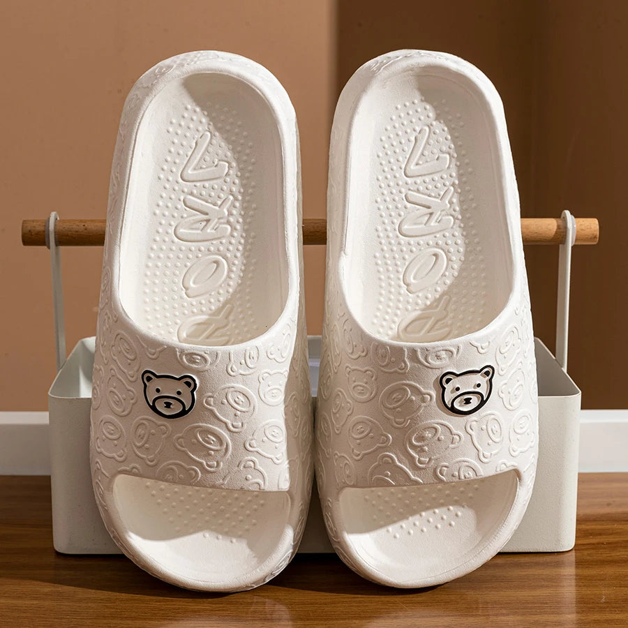 Soft Cartoon Bear Slides/ Bathroom Anti-slip grip.