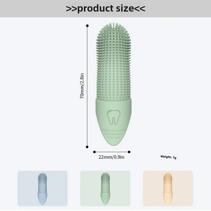 360° Cleaning, Food Grade Silicone Finger Toothbrush for Dogs & Cats Dental Care