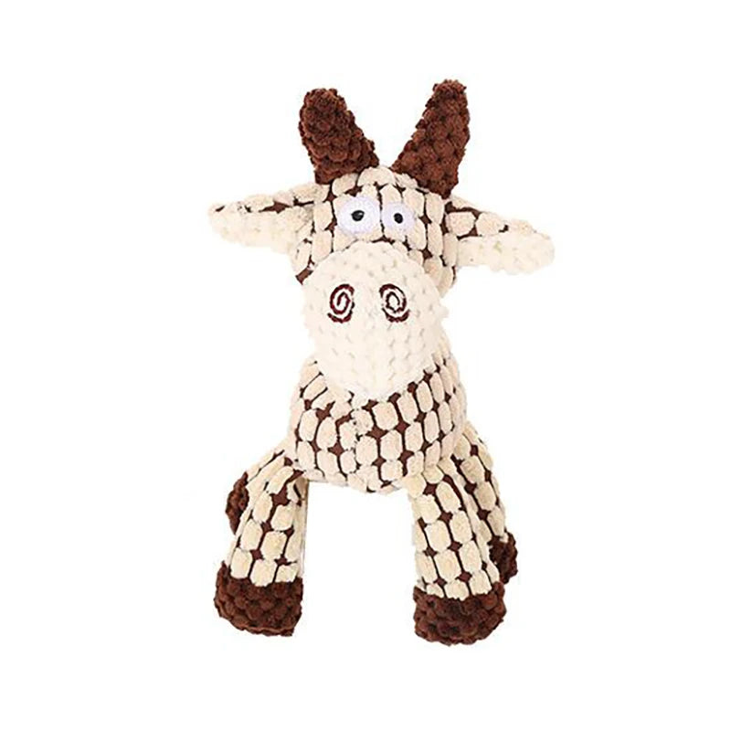 Plush High-Quality Dog Toy, Animal Shaped Bite Resistant Squeaky Corduroy Dog Toys