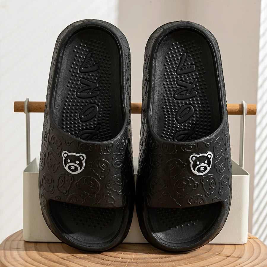 Soft Cartoon Bear Slides/ Bathroom Anti-slip grip.