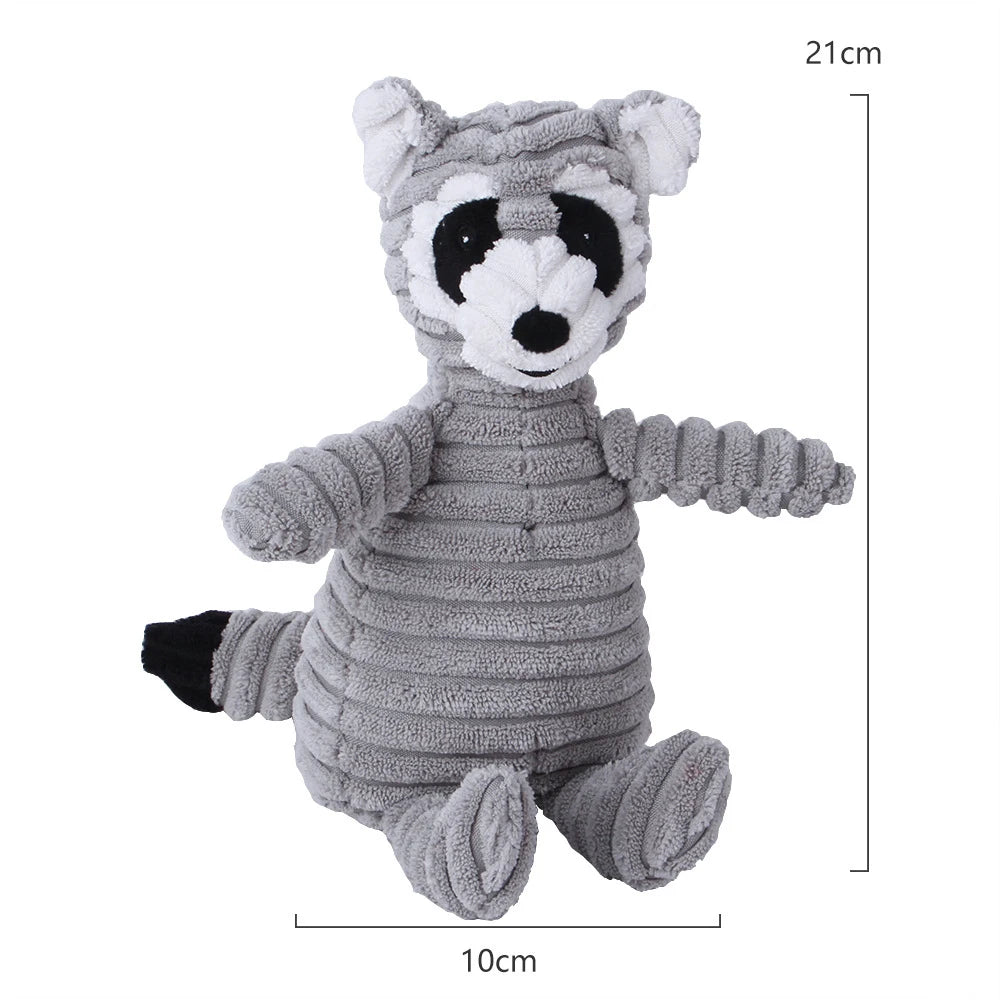 Plush High-Quality Dog Toy, Animal Shaped Bite Resistant Squeaky Corduroy Dog Toys
